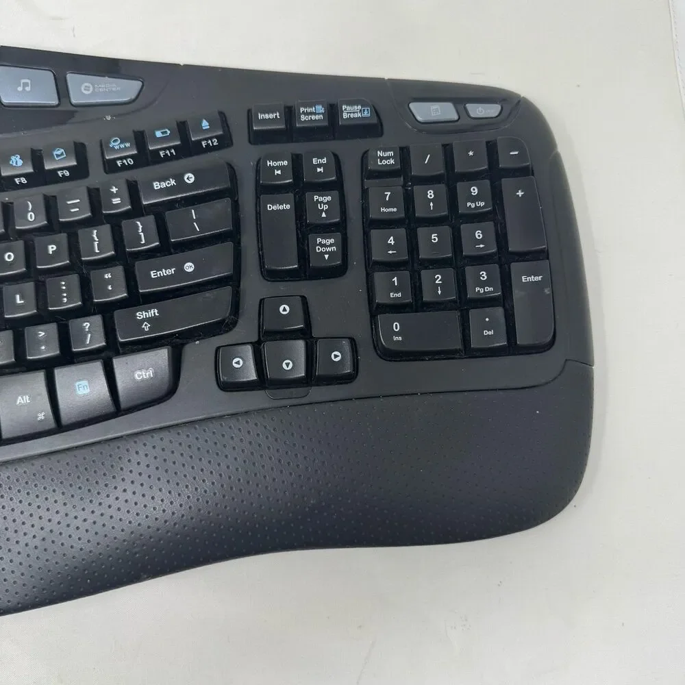 Logitech K350 Comfort Wave Wireless Keyboard with USB dongle tested Excellent